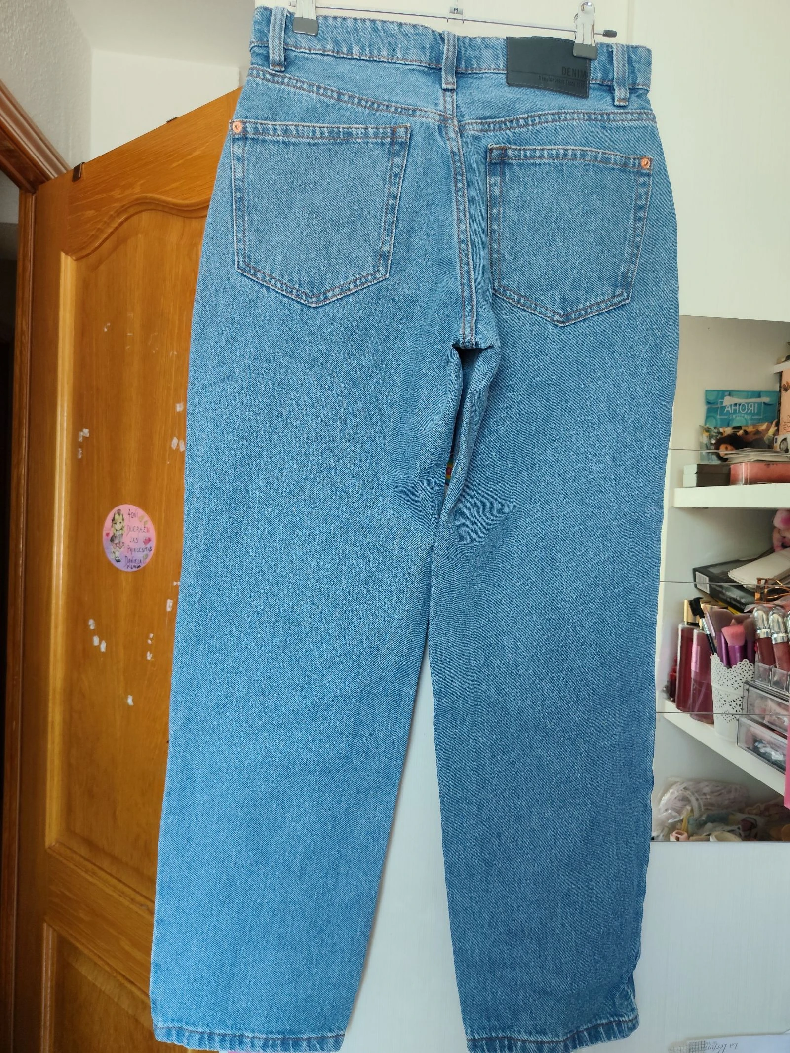 Calça jeans feminina reta solta Lefties Tamanho M/38 – photo 11